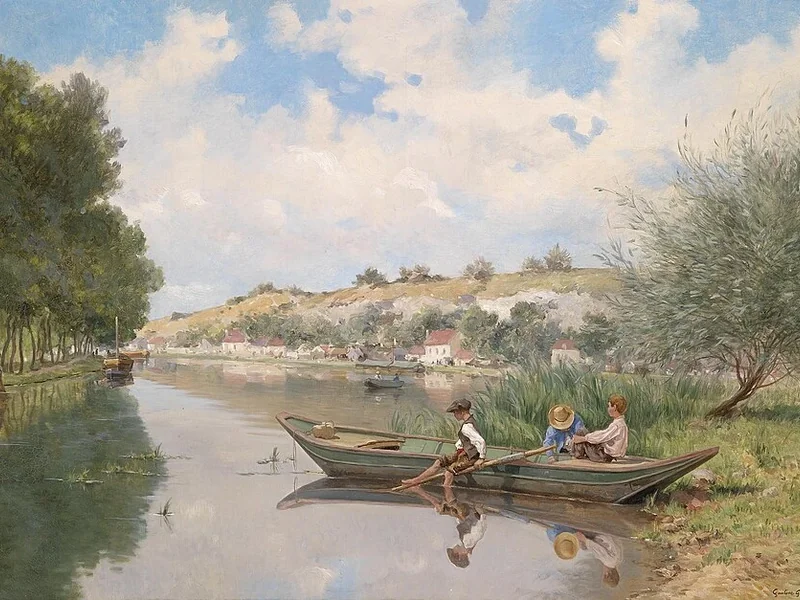 1844-Gustave Garaud - Ragazzi in riva al fiume